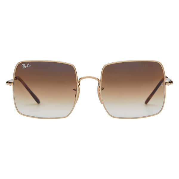 Ray-Ban square 70's sunglasses in brown and gold | ASOS